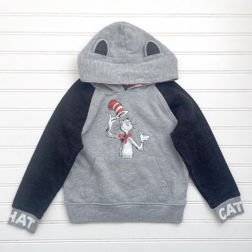 DR SEUSS EUC Cat in the Hat Color Block Hoodie Sweatshirt